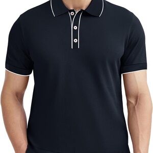 Scotch & Soda Polo Shirt | Size XL | Navy Blue w/ White Trim | Supima Cotton |